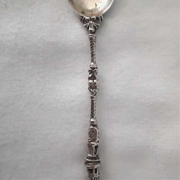 Antique 1800's Leaning Tower of Pisa Collectible Silver Spoon, 800 Hallmark - Picture 5 of 6